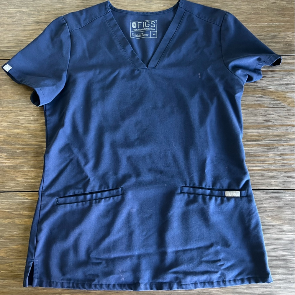 Figs Navy Scrub Top - Picture 1 of 4